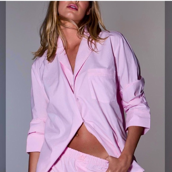 SKIMS Pink Shirt Dress Poplin - Picture 6 of 7